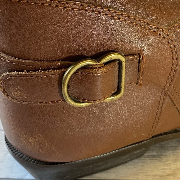 White Mountain Boots Womens 8.5 Brown Leather Pointed Riding Buckle Strap Tall - Picture 14 of 16